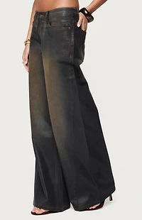 Edikted Oversized Mud Wash Low Rise Jeans
