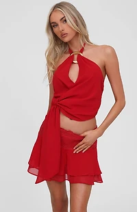 Tiger Mist Indigo Halter Top