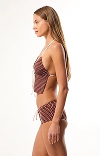 Pacsun Polka Dot Heather Tank Bikini Top