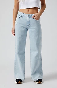 Pacsun Lena Super Baggy Jeans Ripped Light Indigo