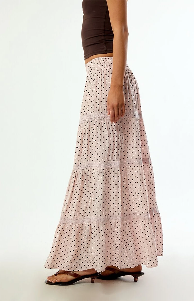 Daisy Street Polka Dot Maxi Skirt