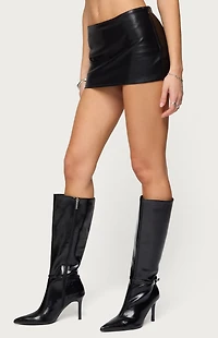 Edikted Viki Faux Leather Mini Skort