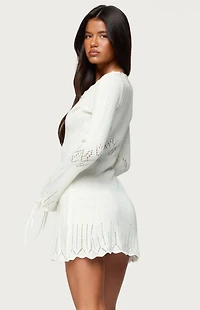 Edikted Shaia Pointelle Knit Mini Dress