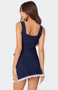 Edikted Marlowe Lace Up Split Front Top