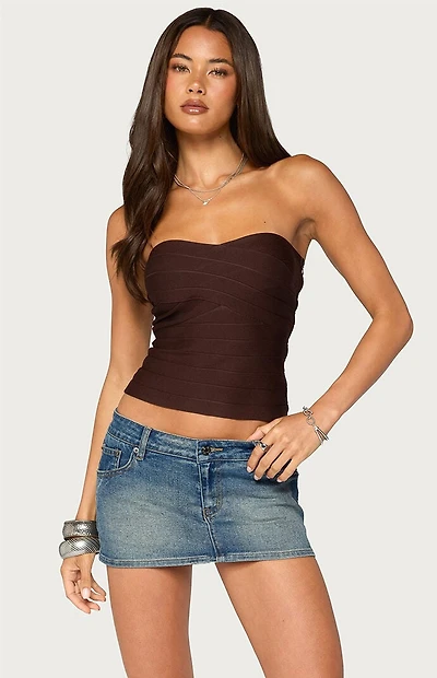 Edikted Marzi Strapless Knit Bandage Top