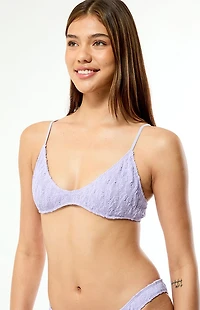 Pacsun Lavender Jessie Scrunch Bralette Bikini Top
