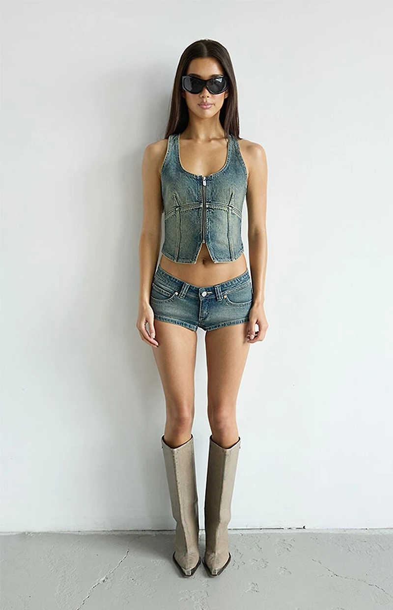 ABRAND 00 Zahli Low Rise Jean Micro Shorts