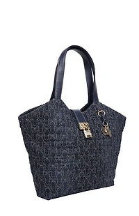 True Religion Dark Denim Horseshoe Charm Tote Bag
