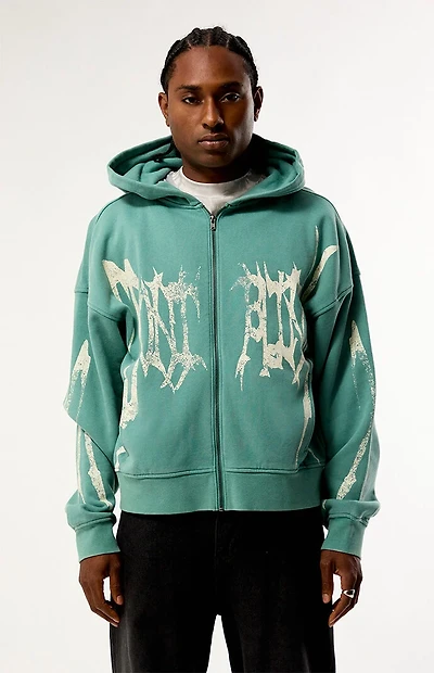Pacsun Green Don't Blink You'll Miss It Full Zip Hoodie