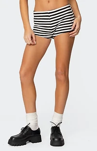 Edikted Hali Striped Knit Shorts