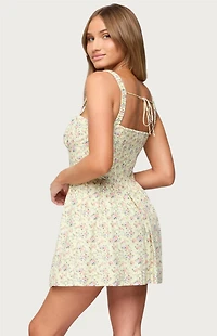 Edikted Sadee Ruched Floral Mini Dress