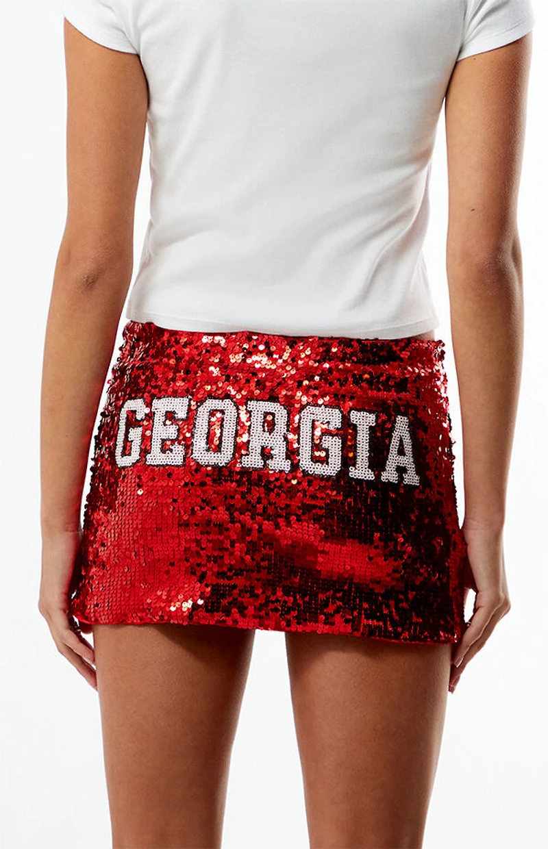HYPE & VICE Georgia Bulldogs Sequin Mini Skirt