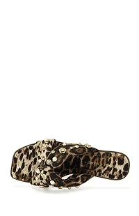 AZALEA WANG Women's Ramsey Leopard Flat Sandals
