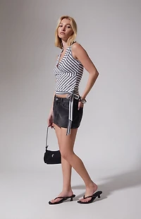 Third Charm Zoe Striped Tie Front Tank Top
