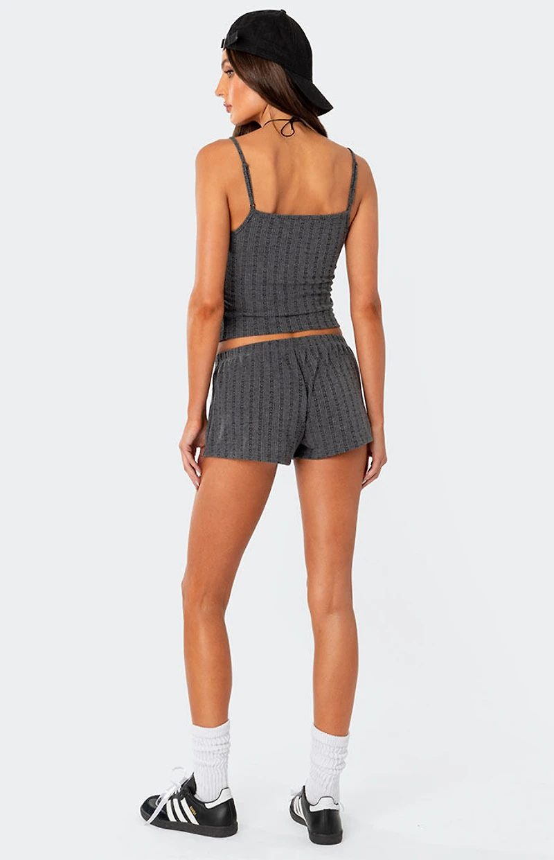 Edikted Irene Low Rise Pointelle Micro Shorts