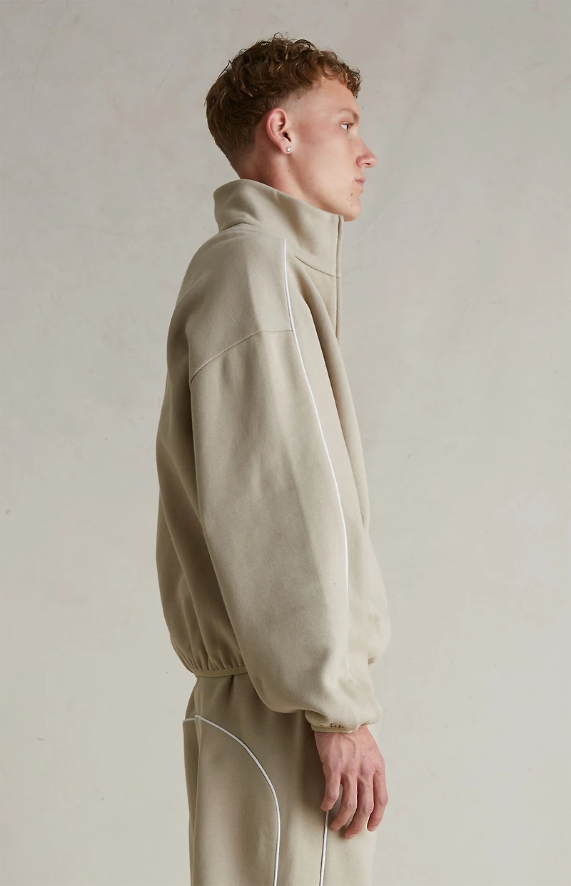 Fear of God ESSENTIALS Timber & Cloud White Modern Fleece Track Jacket
