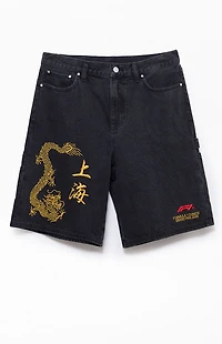 Formula 1 x Pacsun Chinese Grand Prix Shanghai Year Of Speed Baggy Denim Carpenter Shorts