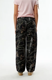 Pacsun Kids Baggy Pants Black Camo Carpenter
