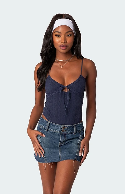 Edikted Lacey Knit Cut Out Bodysuit