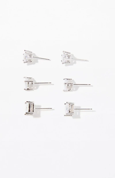 Pacsun 3 Pack Faux Diamond Stud Earrings