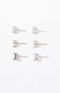Pacsun 3 Pack Faux Diamond Stud Earrings