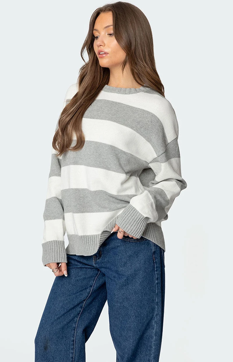 Edikted Richie Oversized Striped Sweater