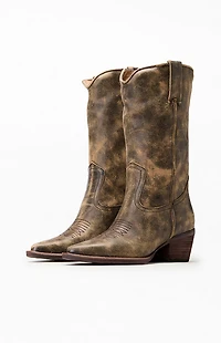 Steve Madden Women's Albany Leather Cowboy Boots