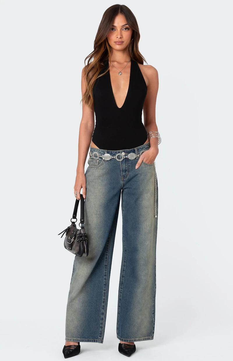 Edikted Deep V Backless Bodysuit