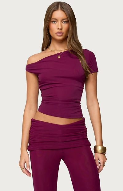 Edikted Halli Twisted Off Shoulder Top