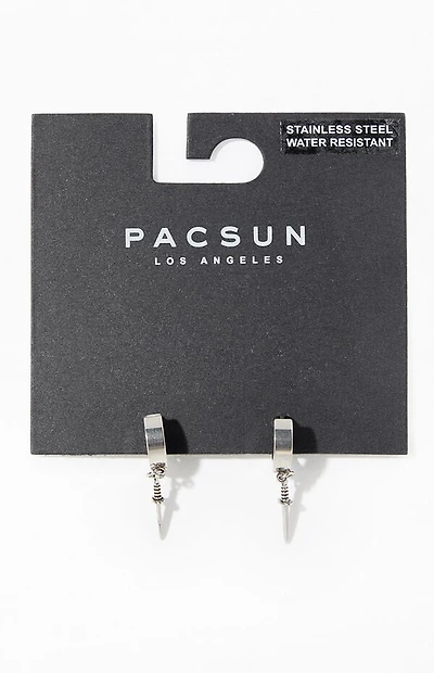 Pacsun Silver Dagger Hoop Earrings