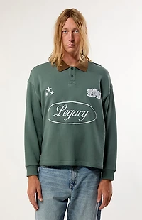 Pacsun Green Legacy Long Sleeve Rugby Polo Shirt