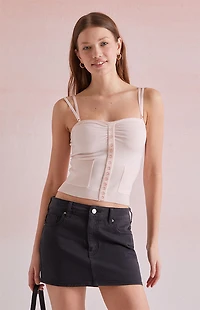 Beverly and Beck Frankie Button Up Sweater Tank Top