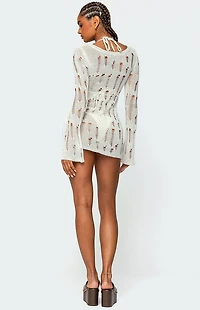 Edikted Manuela Distressed Knit Mini Dress