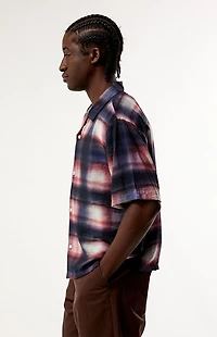 Pacsun Waterpaint Plaid Short Sleeve Shirt