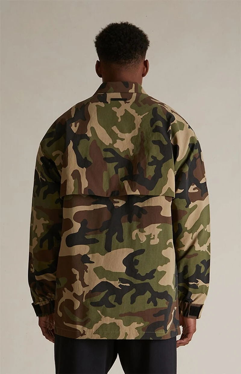 Fear of God ESSENTIALS Woodland Camo Military Nylon Overshirt Jacket