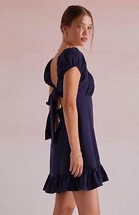 Beverly and Beck Camille Tie Back Mini Dress