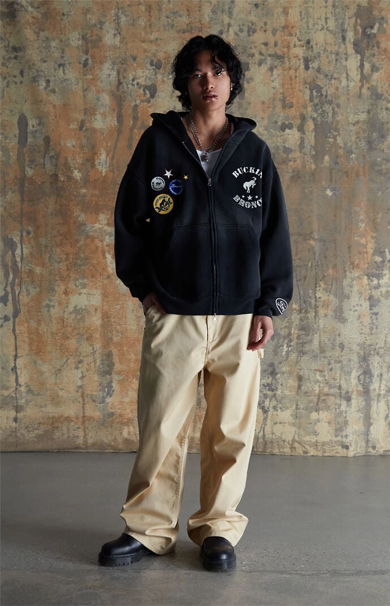 FORD Black Buckin Bronco Full Zip Hoodie