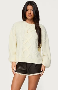 Edikted Braided Cable Knit Oversized Sweater
