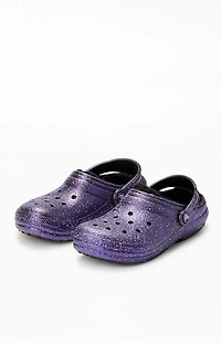 Crocs Kids Classic Lined Space Glitter Glow The Dark Clogs