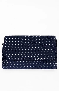 John Galt Navy Polka Dot Cosmetic Bag