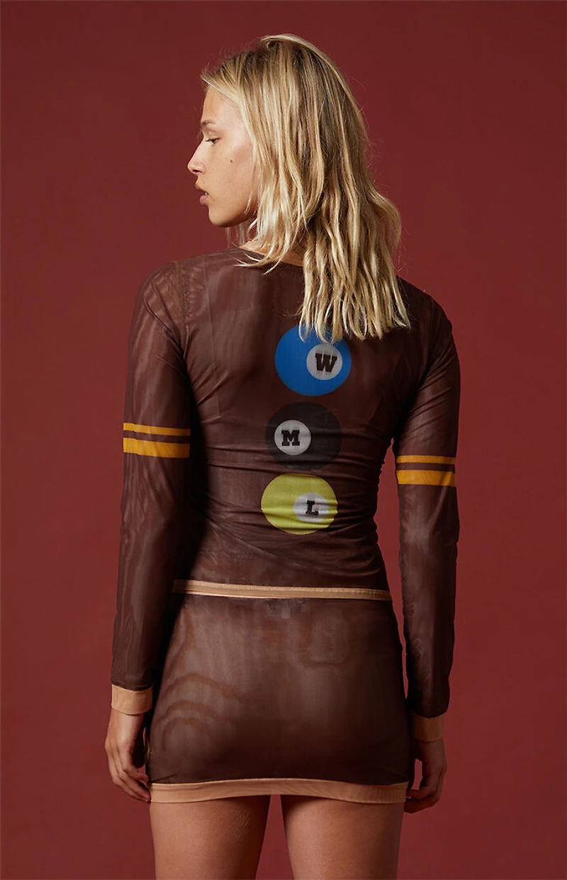 WISH ME LUCK Billiards Mesh Mini Skirt