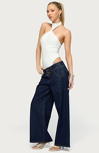 Edikted Petite Meredith Low Rise Wide Leg Jeans