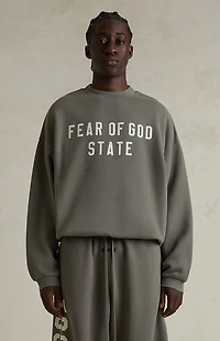 Fear of God ESSENTIALS Moss '90s Fit Fleece Crew Neck Sweatshirt