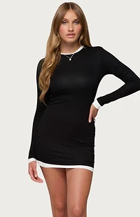Edikted Norah Contrast Layered Mini Dress