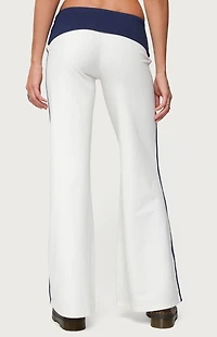 Edikted 8 Contrast Fold Over Wide Leg Pants