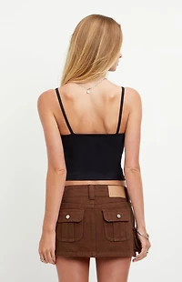 Pacsun Piper Brown Low Rise Micro Jean Skirt