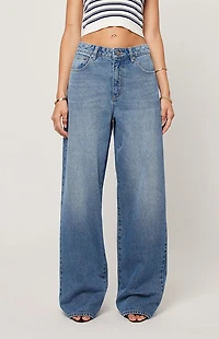 ABRAND Medium Blue 99 Paloma Low Rise Baggy Jeans