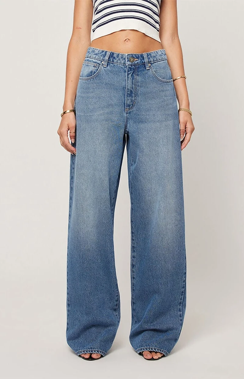 ABRAND Medium Blue 95 Paloma Low Rise Baggy Jeans