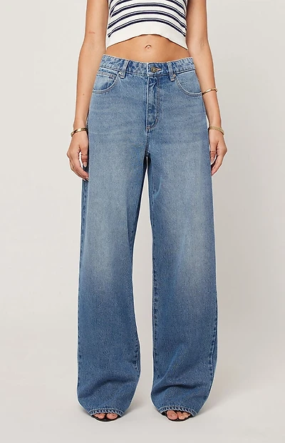 ABRAND Medium Blue 95 Paloma Low Rise Baggy Jeans