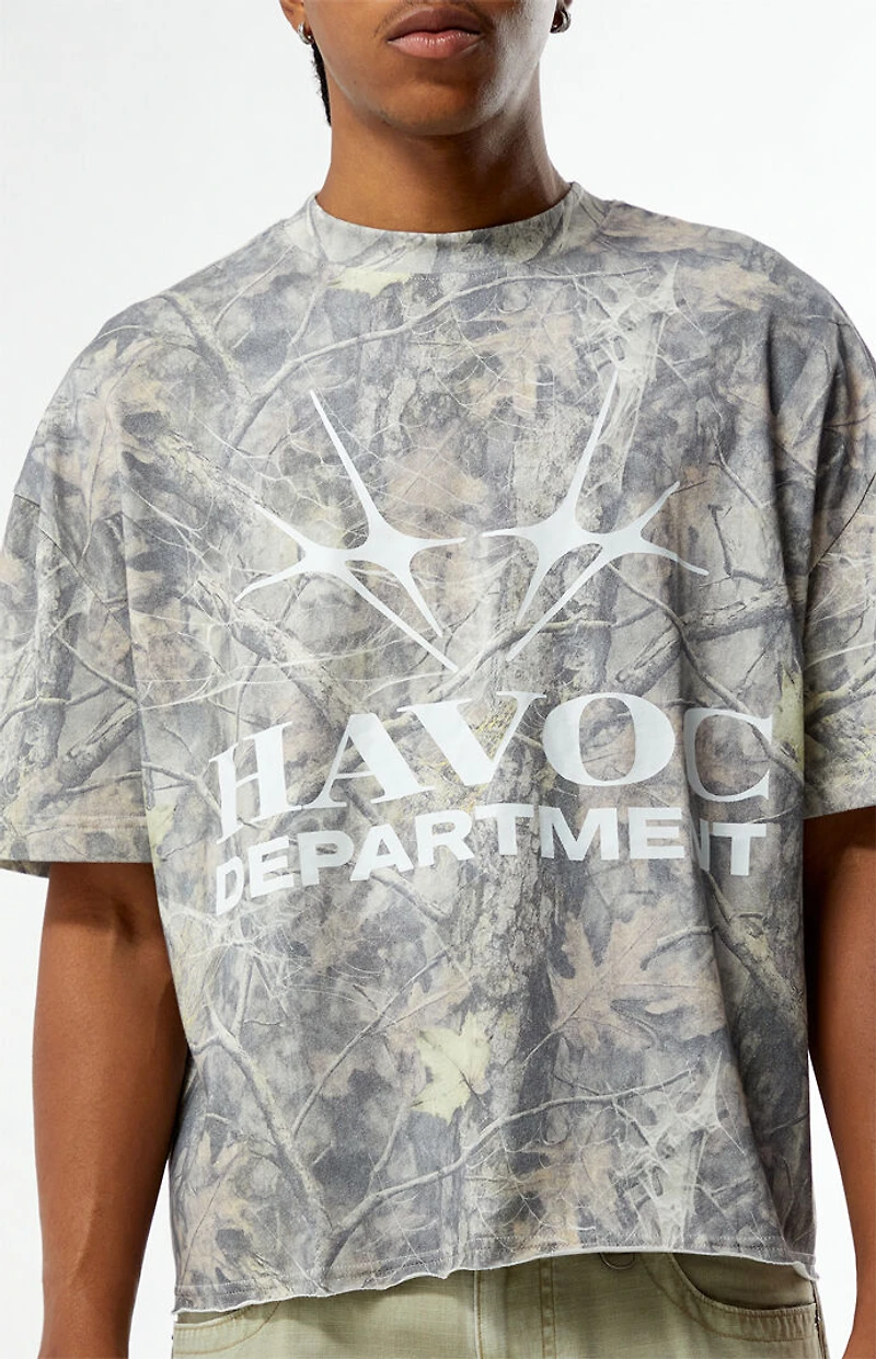 Pacsun Havoc Camo Cropped Boxy T-Shirt